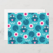 Frosch und Nenbergar nahtloses Muster Postkarte (Vorne/Hinten)