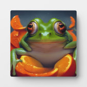 Frosch und Orangen Fotoplatte (Vorderseite)
