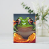 Frosch und Orangen Postkarte (Stehend Vorderseite)
