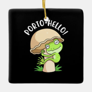 Frosch und Pilz Keramikornament