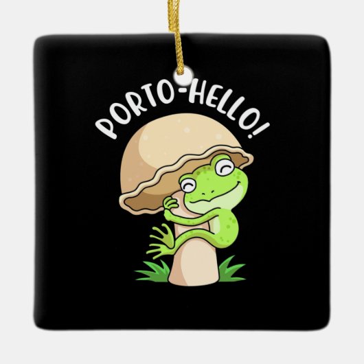 Frosch und Pilz Keramikornament (Vorderseite)