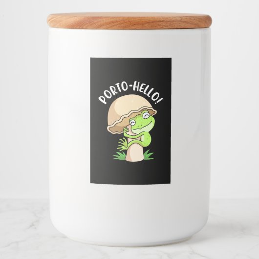 Frosch und Pilz Lebensmitteletikett (Vorderseite)