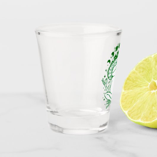 Frosch und Pilz, mystisches Pilz Schnapsglas (Links)