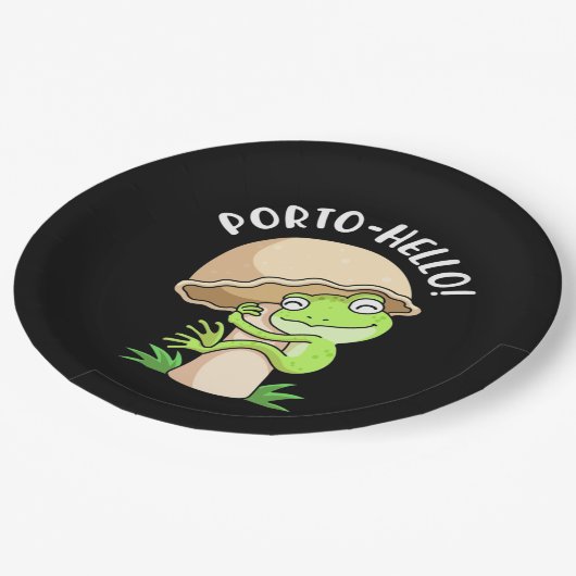 Frosch und Pilz Pappteller (Schrägansicht)