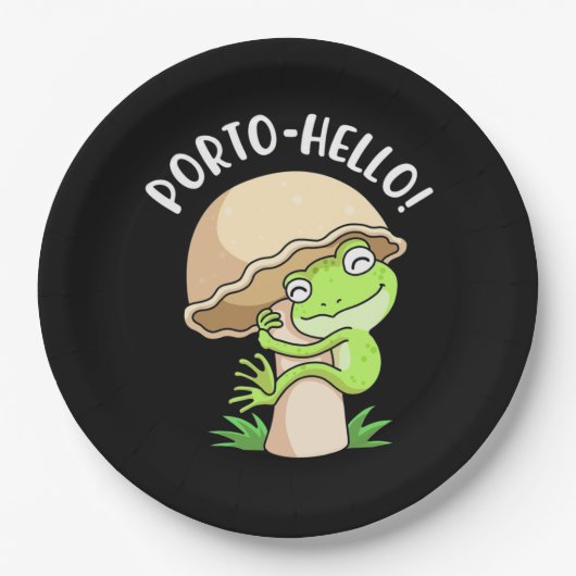 Frosch und Pilz Pappteller (Vorderseite)