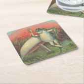 Frosch und Pilz Rechteckiger Pappuntersetzer (angewinkelt)