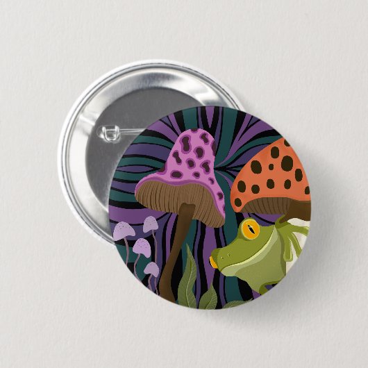 Frosch und Pilze Button (Vorne & Hinten)