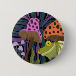 Frosch und Pilze Button