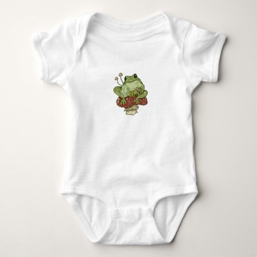 Frosch und Pilze Niedlich Cotattacecore Funny Toad Baby Strampler (Vorderseite)