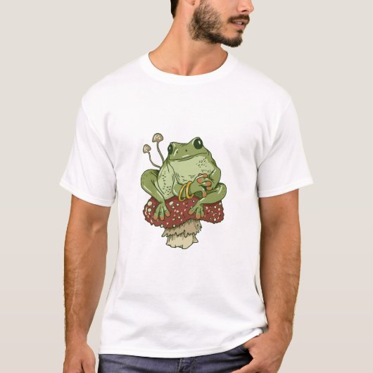 Frosch und Pilze Niedlich Cotattacecore Funny Toad T-Shirt (Vorderseite)