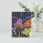 Frosch und Pilze Postkarte (Stehend Vorderseite)