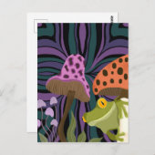 Frosch und Pilze Postkarte (Vorne/Hinten)