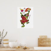 Frosch und Ramen in der Luft Poster (Küche)