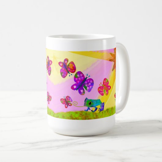 Frosch und Schmetterlinge Tasse (VorderseiteRechts)