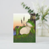 Frosch und Schnecke Postkarte (Stehend Vorderseite)
