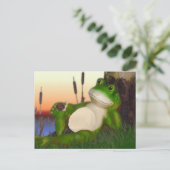 Frosch und Schnecke Postkarte (Stehend Vorderseite)