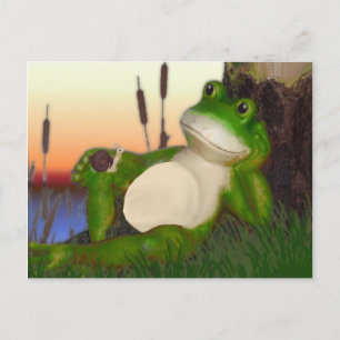 Frosch und Schnecke Postkarte