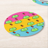 Frosch und Strawberry Lover Runder Pappuntersetzer (Angewinkelt)