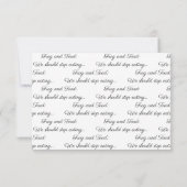 Frosch und Toad: Wir sollten aufhören zu essen... Einladung (Rückseite)