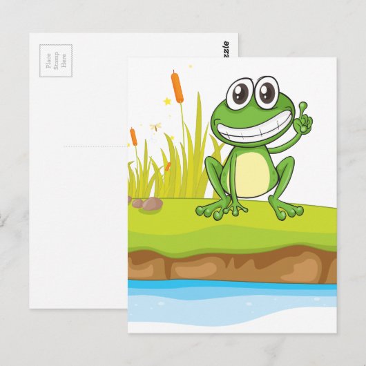Frosch und Wasser Postkarte (Vorne/Hinten)