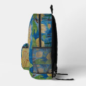 Frosch und Wasserlilien Bedruckter Rucksack (Rechts)