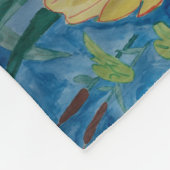 Frosch und Wasserlilien Fleece Blanket (Ecke)