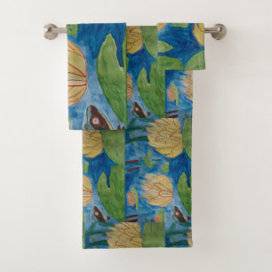 Frosch und Wasserlilien Handtuch Set