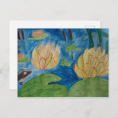 Frosch und Wasserlilien Postleitzahl Postkarte (Vorne/Hinten)