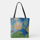 Frosch und Wasserlilien Tote Beutel Tasche (Rückseite)