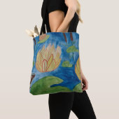 Frosch und Wasserlilien Tote Beutel Tasche (Von Nahem)