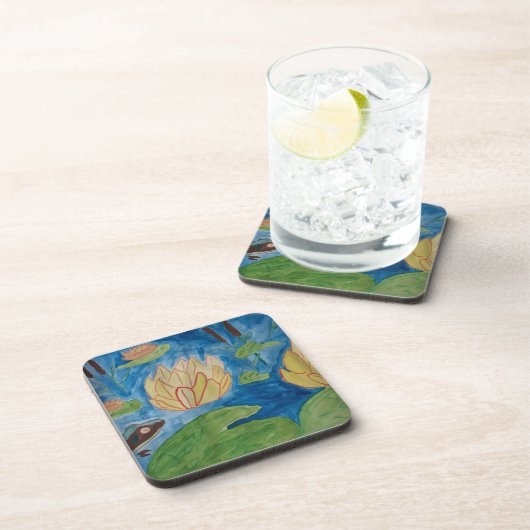 Frosch und Wasserlilien Untersetzer (Rechte Seite)