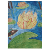 Frosch und Wasserlilien Zwischenablage Klemmbrett (Rückseite)