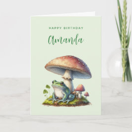 Frosch unter einem Pilz Süße Natur Geburtstag Karte