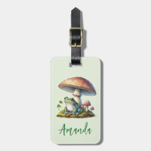 Frosch unter einem Pilz Süße Natur Gepäckanhänger