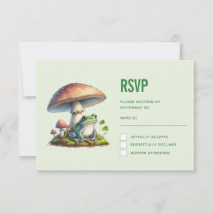 Frosch unter einem Pilz Süße Natur Hochzeit RSVP Karte
