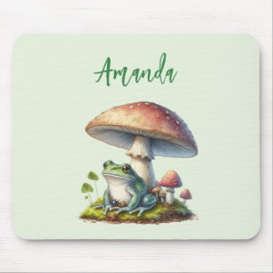 Frosch unter einem Pilz Süße Natur Mousepad