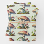 Frosch unter einem Pilz Süßes Naturmuster Geschenkpapier Set (Beispiel)