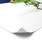 Frosch unter einem Schirm Poster (Ecke)