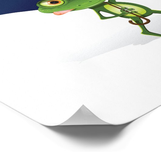 Frosch unter einem Schirm Poster (Ecke)