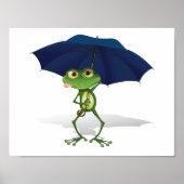 Frosch unter einem Schirm Poster (Vorne)