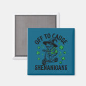 Frosch unterwegs, um am St. Patrick's Day Unfug zu Magnet (Vorderseite/Rückseite)
