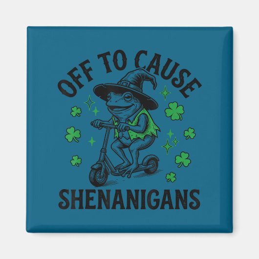 Frosch unterwegs, um am St. Patrick's Day Unfug zu Magnet (Vorne)