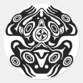 Frosch-Ureinwohner-Entwurf Runder Aufkleber (Vorderseite)