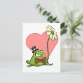 Frosch Valentine Postcard Feiertagspostkarte (Stehend Vorderseite)