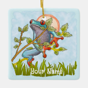 Frosch versteckt sich keramikornament