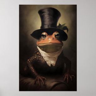 Frosch-Vintage-Halloween-Gemälde, Halloween-Kröte Poster
