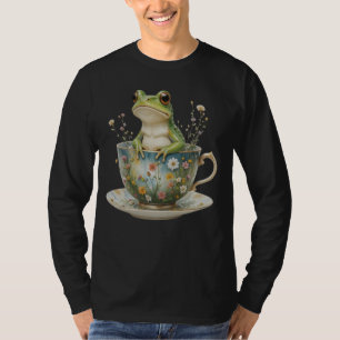 Frosch Vintage-Tasse Blumig Blumen Amphibie Frosch T-Shirt