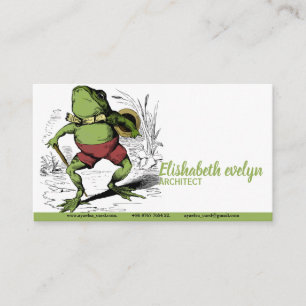 Frosch Vintage Zeichnung Visitenkarte
