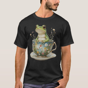Frosch Vintager Tee Cup Blumenkohl Blume Amphibien