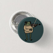 Frosch Violinist Musik Pin Button (Vorne & Hinten)
